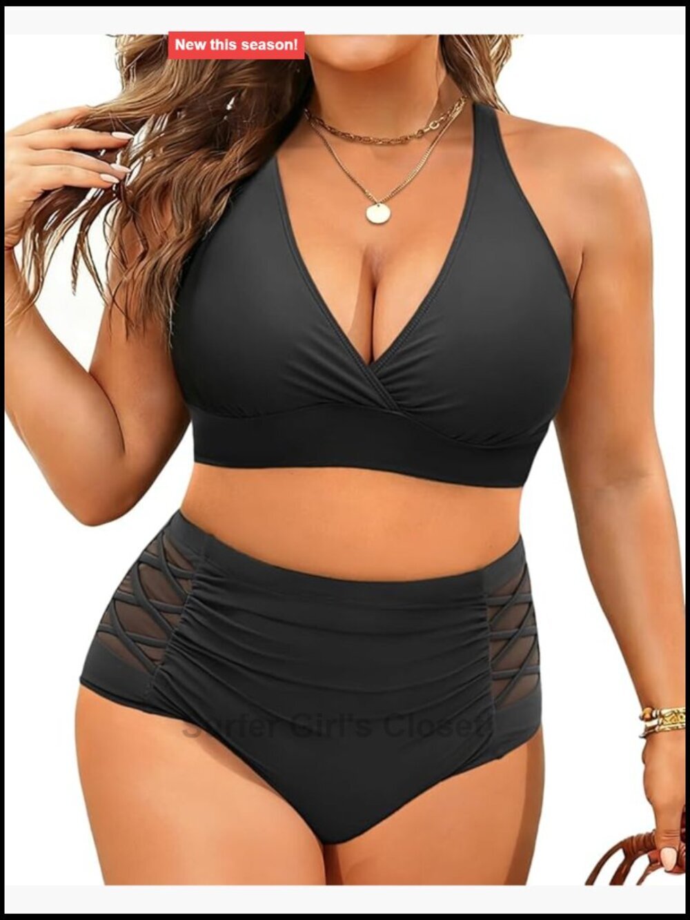 Plus Size High Waisted Bikini Set Tummy Control Two Piece Swimwear